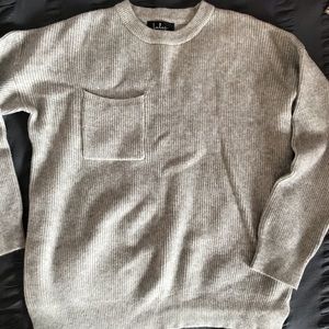 Gray Lulus Ribbed Sweater Size L